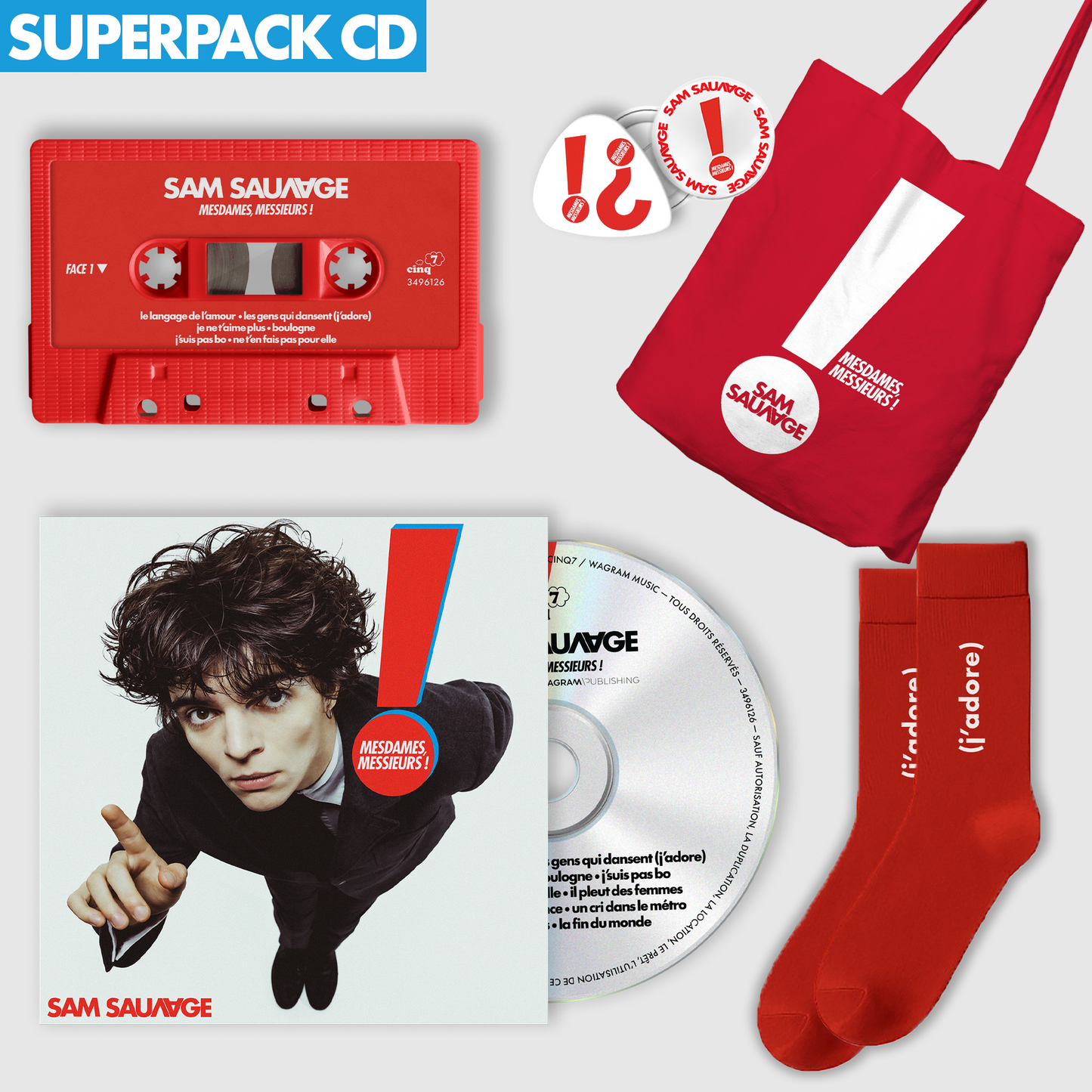 Superpack CD, Cassette, Socks, Tote Bag, Badge &amp; Guitar Pick (includes autographed poster)