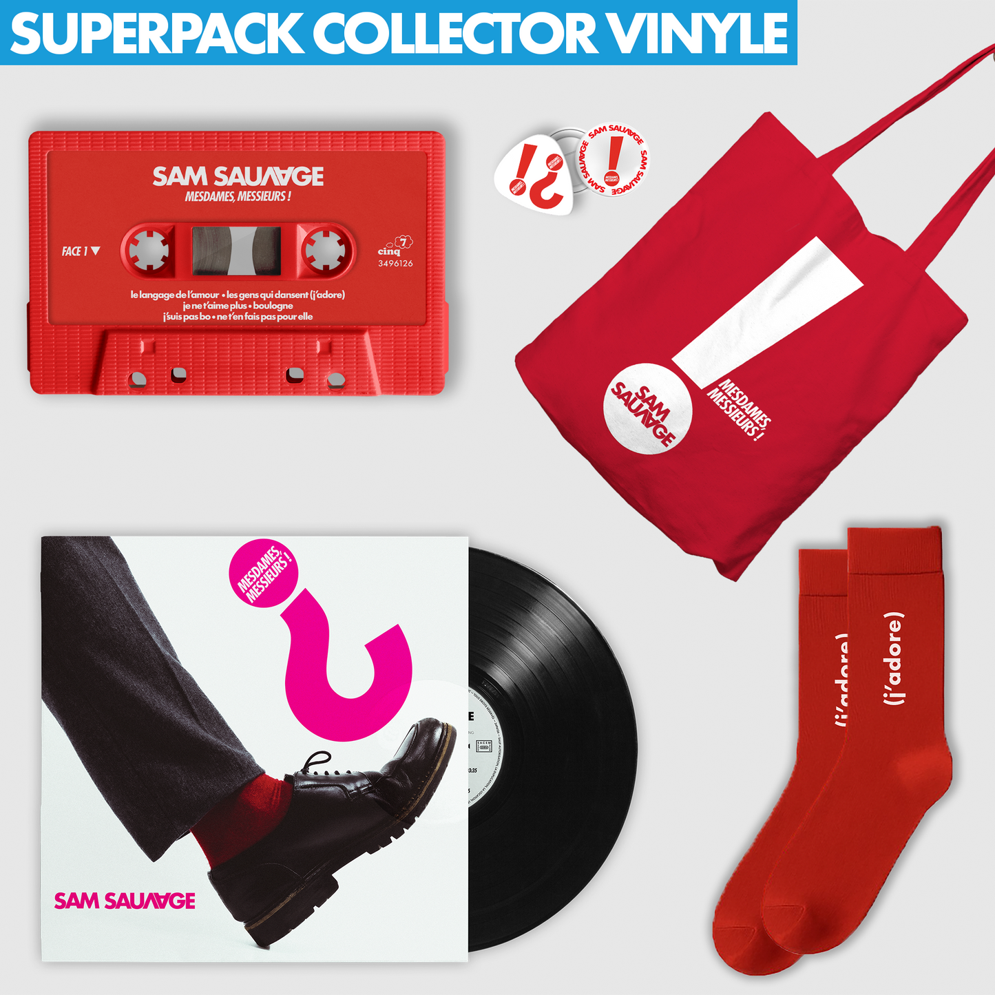 Superpack: Vinyl, Cassette, Socks, Tote Bag, Badge &amp; Guitar Pick (includes autographed poster)