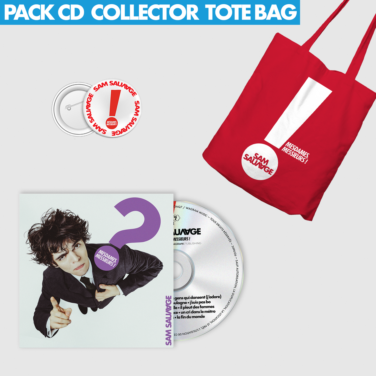 CD, cassette, tote bag &amp; badge pack (includes autographed poster)