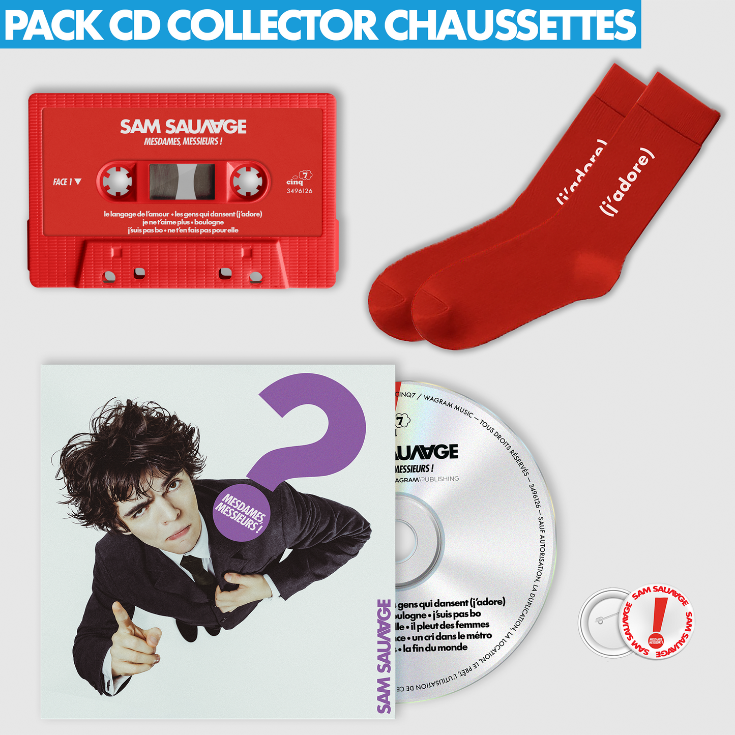 CD, Cassette, Socks &amp; Badge Pack (includes autographed poster)