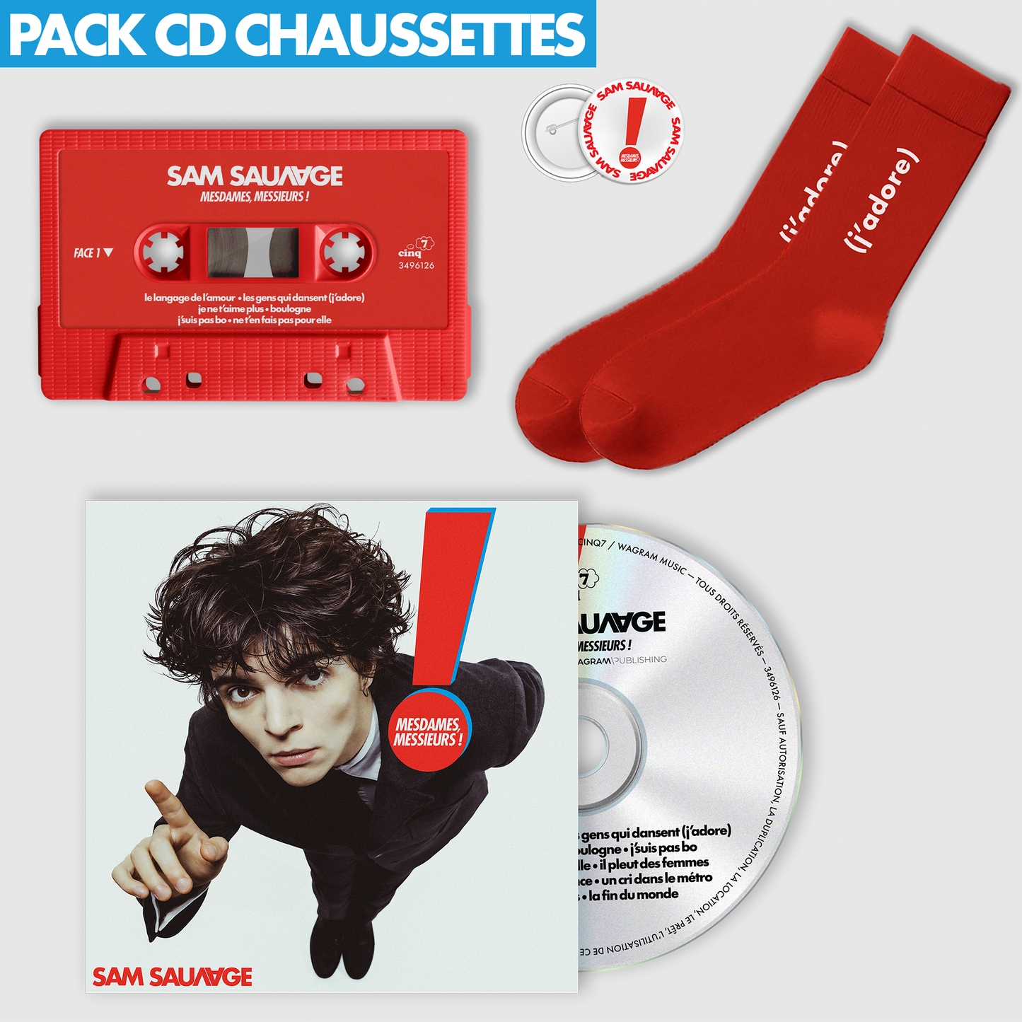CD, Cassette, Socks &amp; Badge Pack (includes autographed poster)