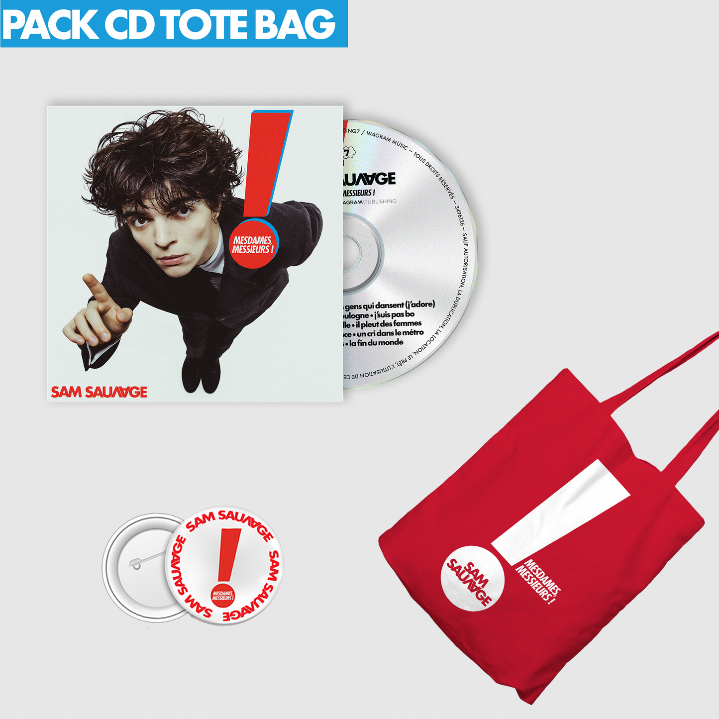 CD, cassette, tote bag &amp; badge pack (includes autographed poster)
