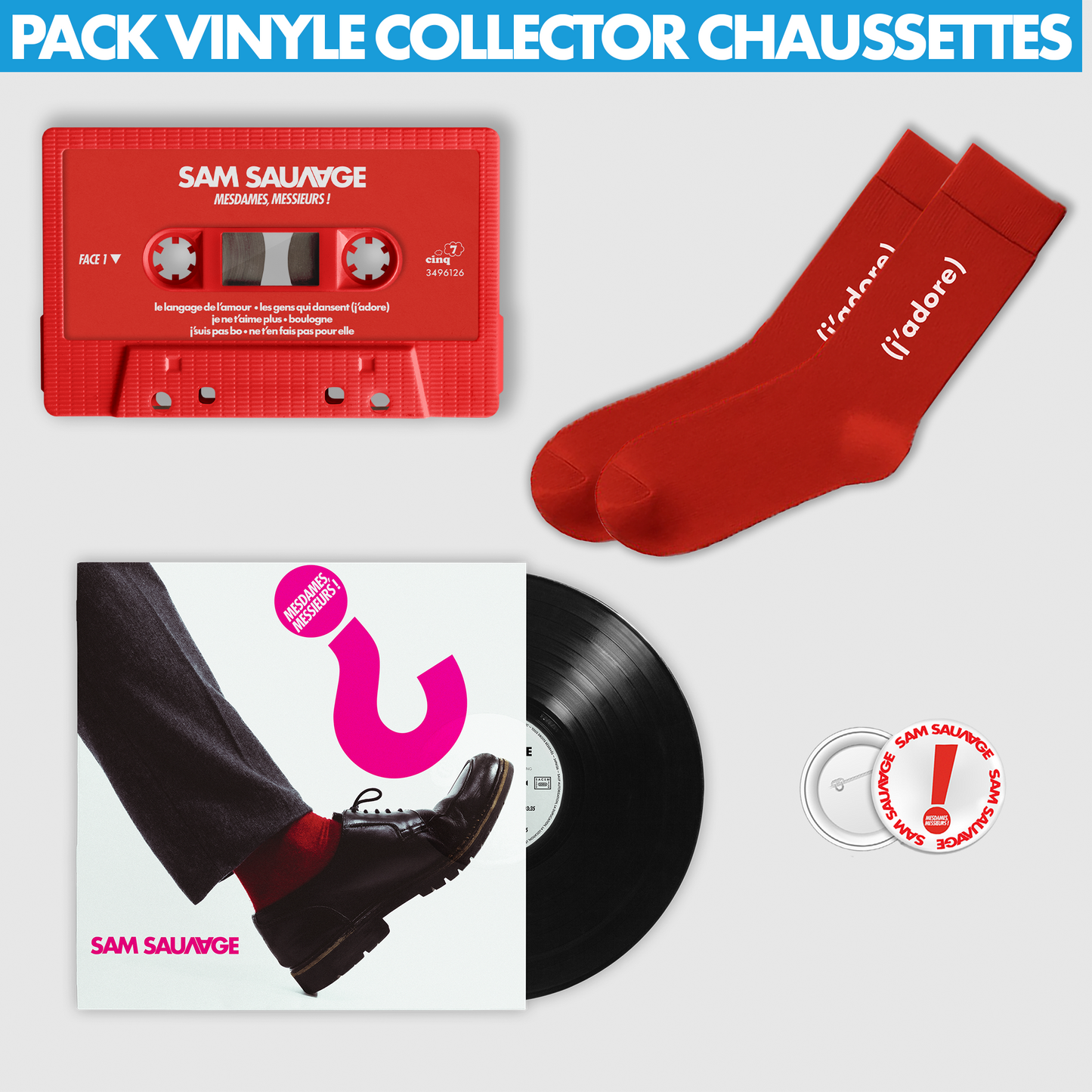 Vinyl, Cassette, Socks &amp; Badge Pack (includes autographed poster)