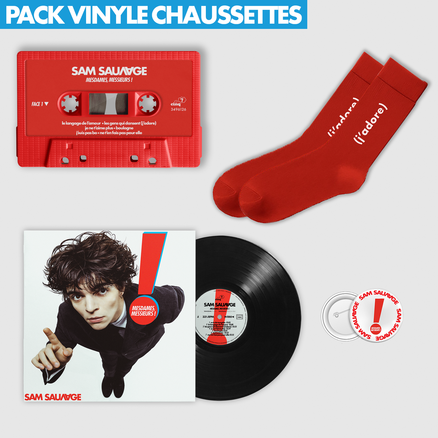 Vinyl, Cassette, Socks &amp; Badge Pack (includes autographed poster)