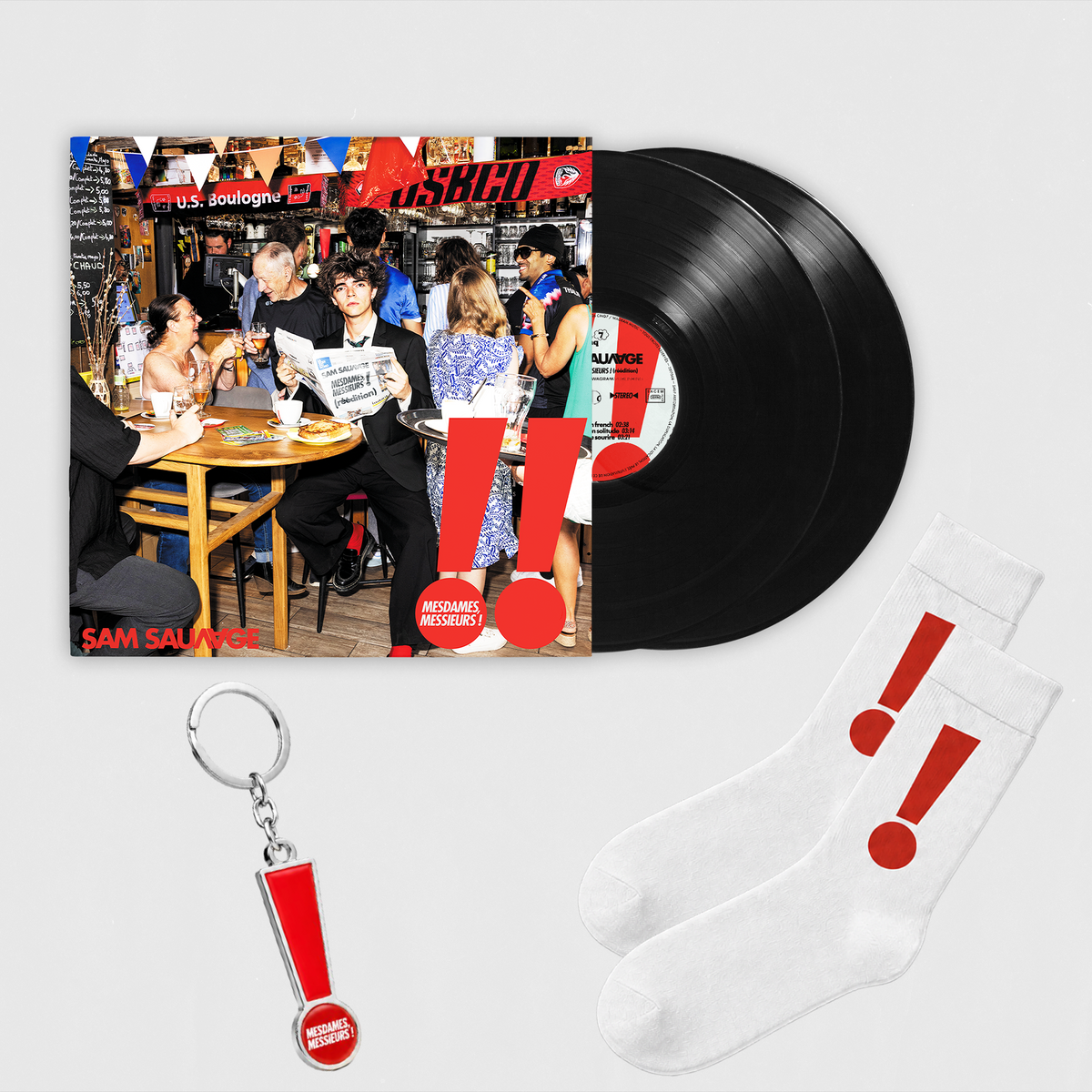 Pack Vinyle double, porte-clef & chaussettes | Nouvelle édition Album Mesdames, Messieurs !