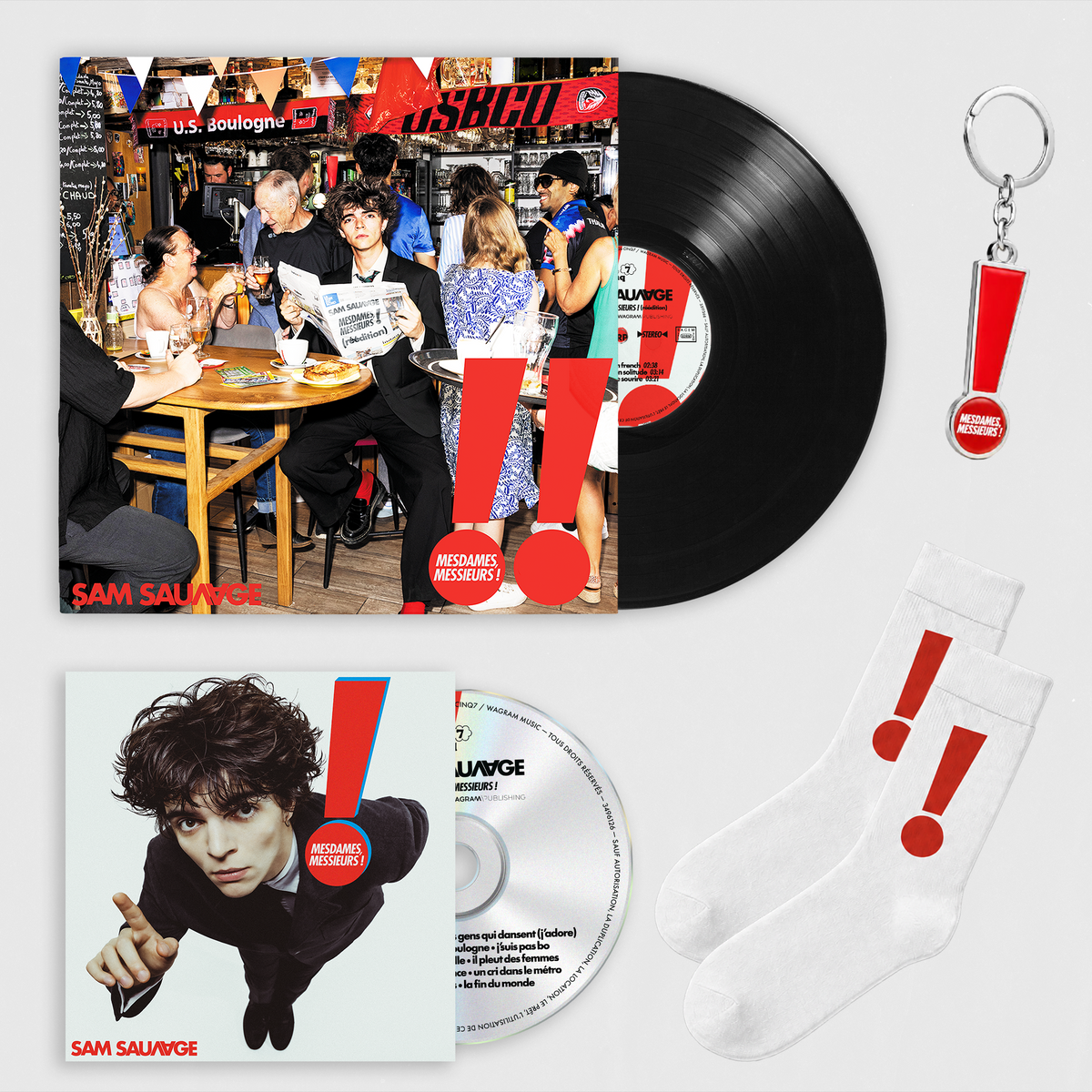 Pack Vinyle simple, porte-clef & chaussettes | Nouvelle édition Album Mesdames, Messieurs !